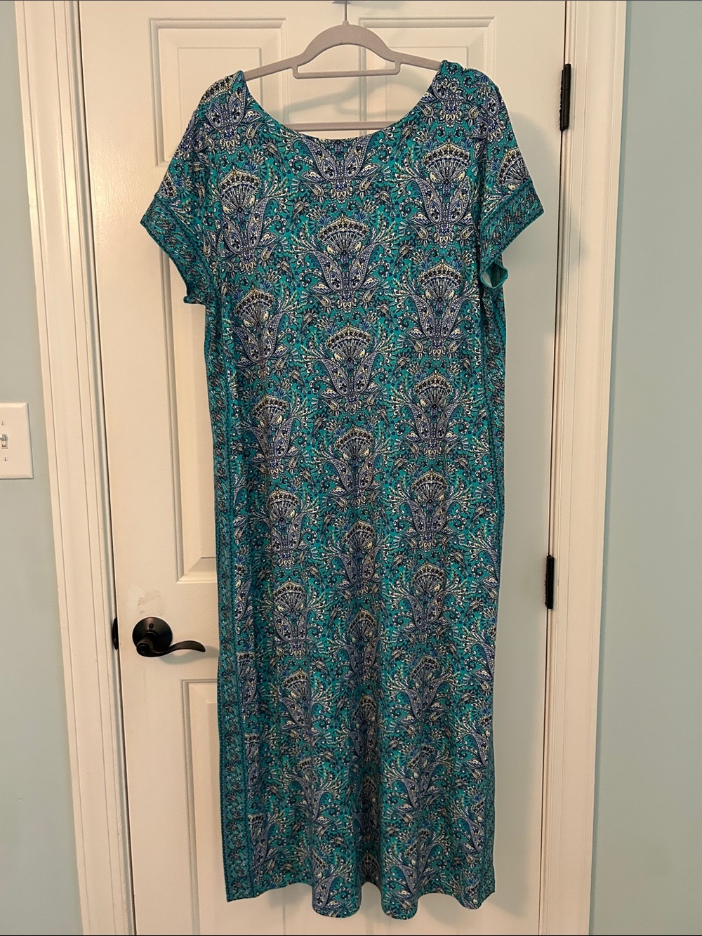 J. Jill Teal Paisley Maxi Dress